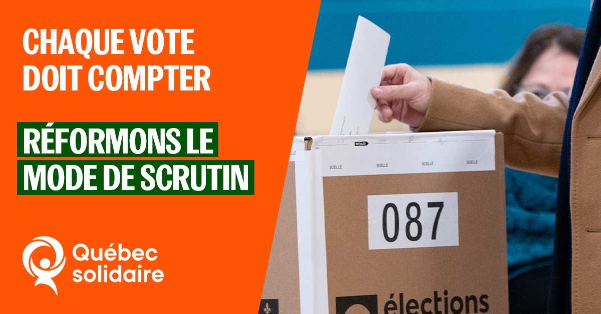 mode de scrutin proportionnel quebec